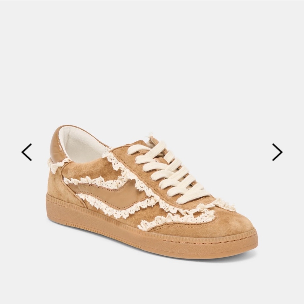 Dolce Vita Notice Lace Tan Suede Sneakers